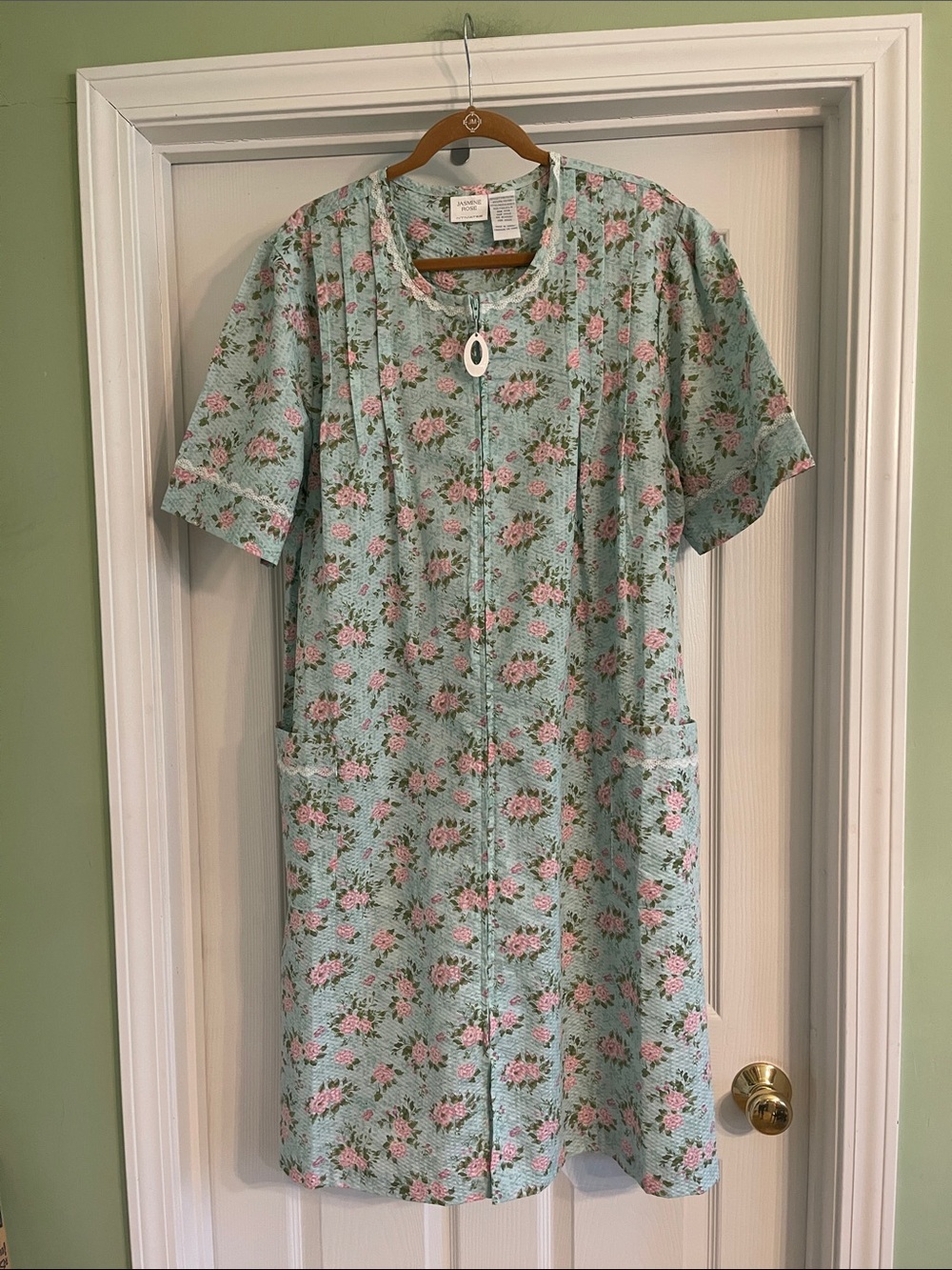 Vintage Jasmine Rose Housecoat Robe Size Large
